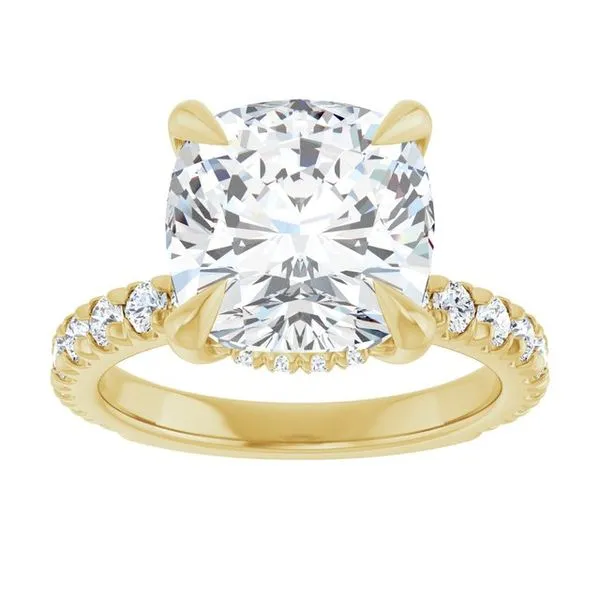 Claw-Prong Hidden Halo-Style Engagement Ring Image 3 Don's Jewelry & Design Washington, IA