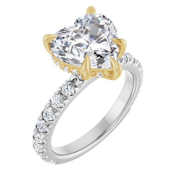 Claw-Prong Hidden Halo-Style Engagement Ring
