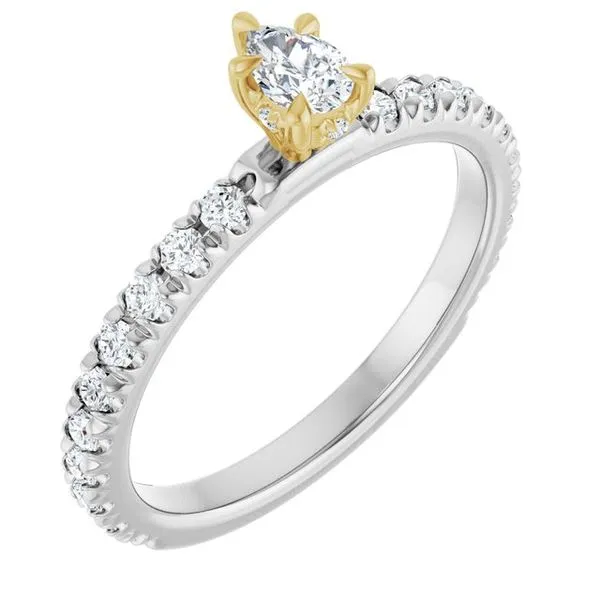 Claw-Prong Hidden Halo-Style Engagement Ring