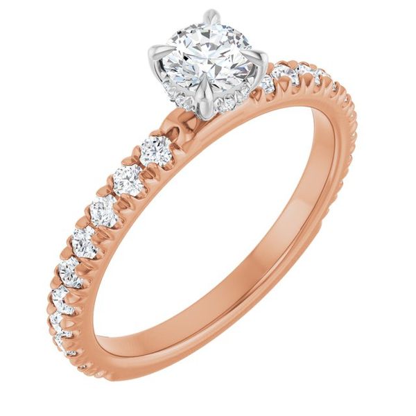 Claw-Prong Hidden Halo-Style Engagement Ring