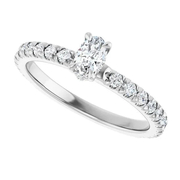Claw-Prong Hidden Halo-Style Engagement Ring Image 5 J. West Jewelers Round Rock, TX