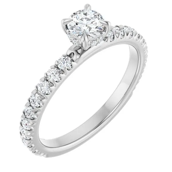 Claw-Prong Hidden Halo-Style Engagement Ring Don's Jewelry & Design Washington, IA