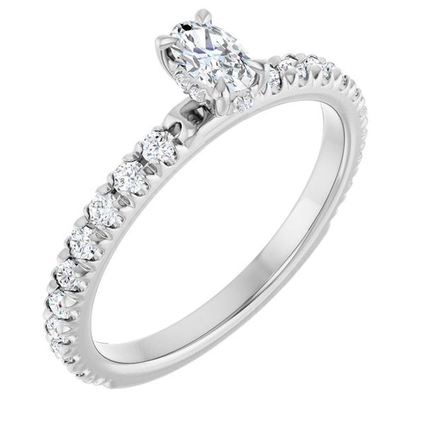 Claw-Prong Hidden Halo-Style Engagement Ring
