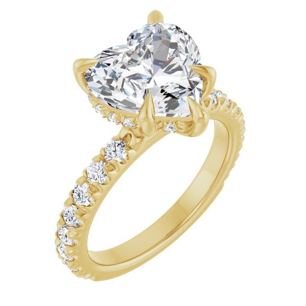 Claw-Prong Hidden Halo-Style Engagement Ring