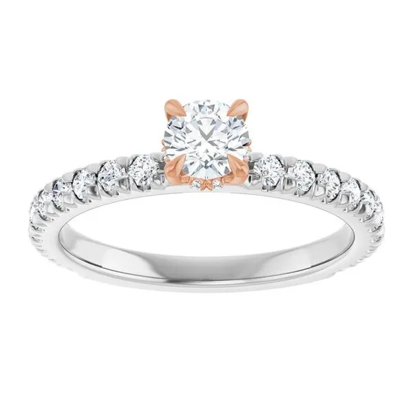 Claw-Prong Hidden Halo-Style Engagement Ring Image 3 Don's Jewelry & Design Washington, IA