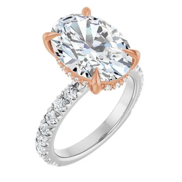 Claw-Prong Hidden Halo-Style Engagement Ring