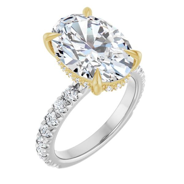 Claw-Prong Hidden Halo-Style Engagement Ring
