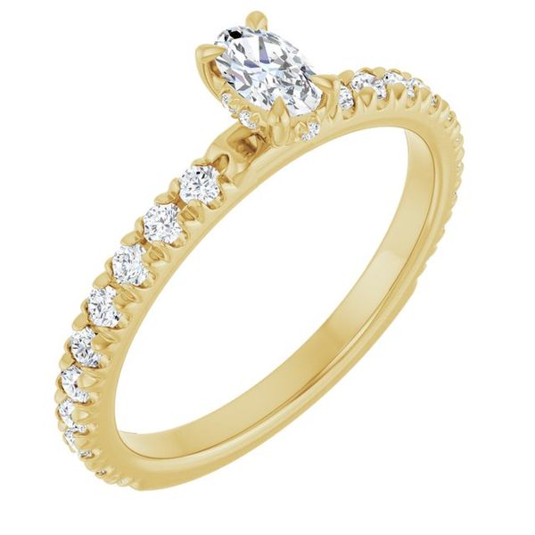Claw-Prong Hidden Halo-Style Engagement Ring
