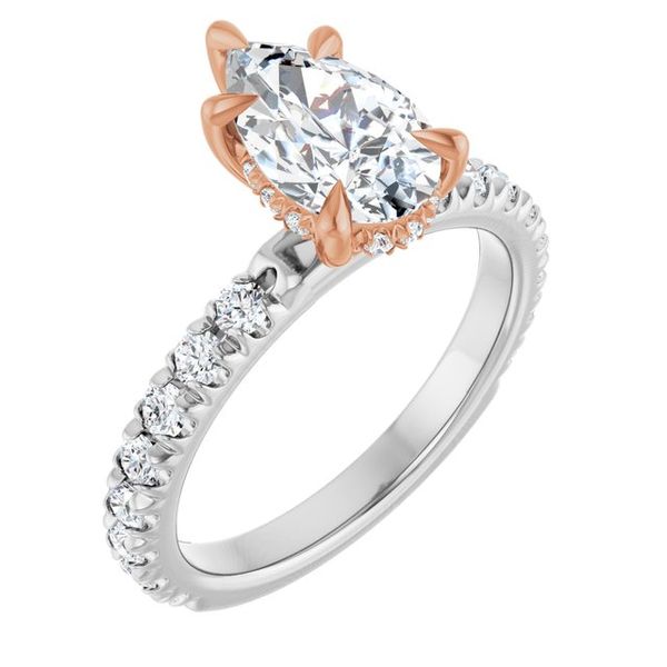 Claw-Prong Hidden Halo-Style Engagement Ring