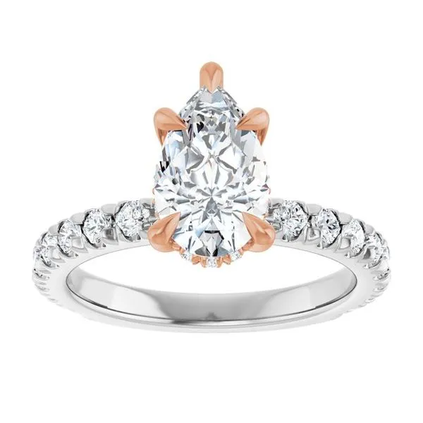 Claw-Prong Hidden Halo-Style Engagement Ring Image 3 Don's Jewelry & Design Washington, IA