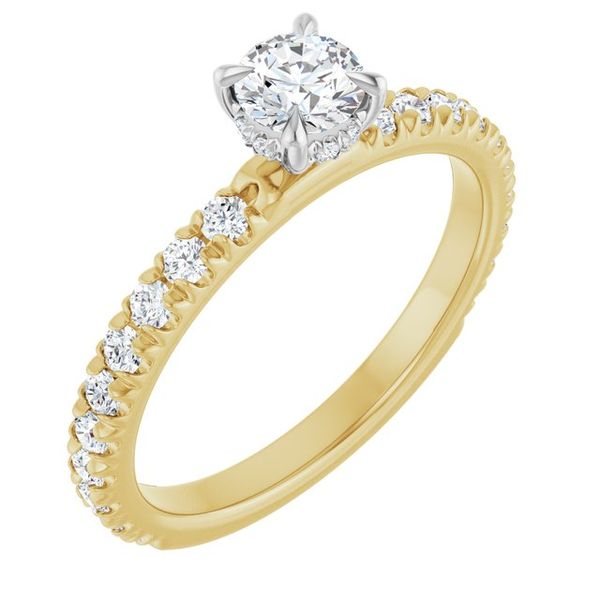 Claw-Prong Hidden Halo-Style Engagement Ring