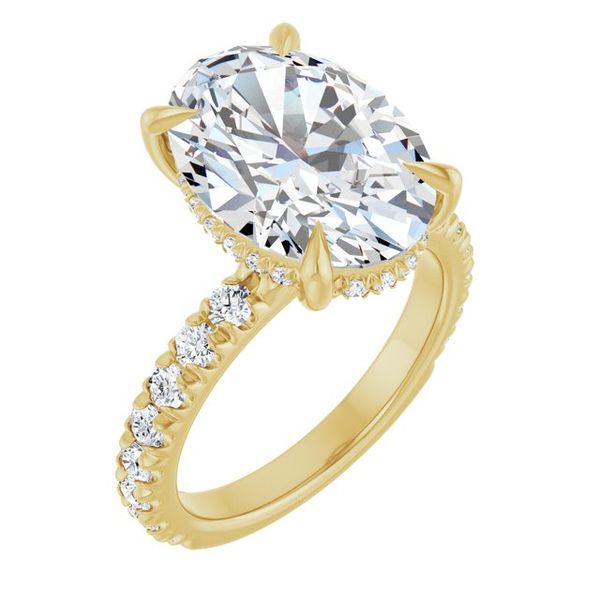 Claw-Prong Hidden Halo-Style Engagement Ring