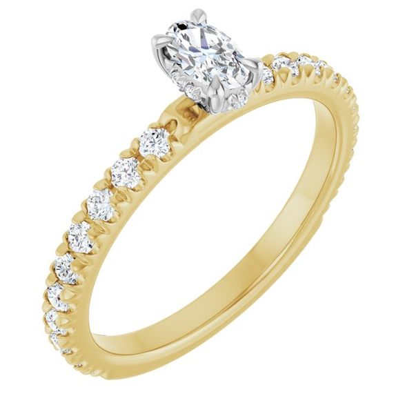 Claw-Prong Hidden Halo-Style Engagement Ring