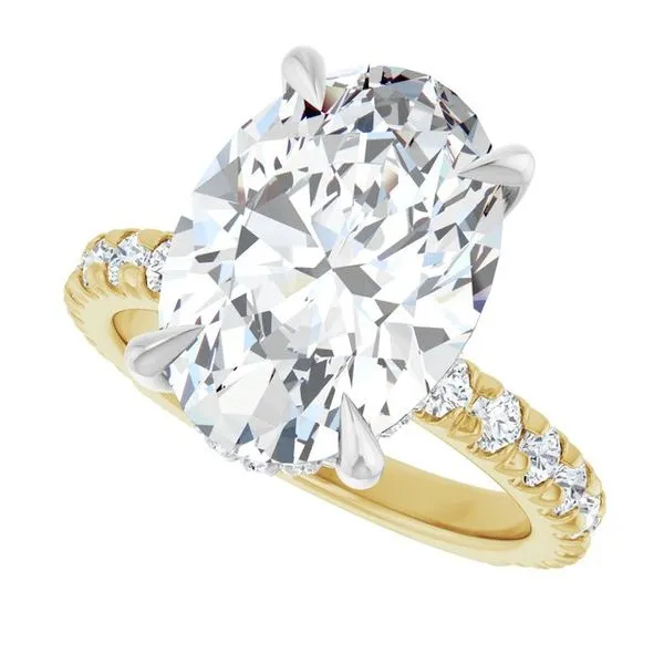 Claw-Prong Hidden Halo-Style Engagement Ring Image 5 Hudson Valley Goldsmith New Paltz, NY