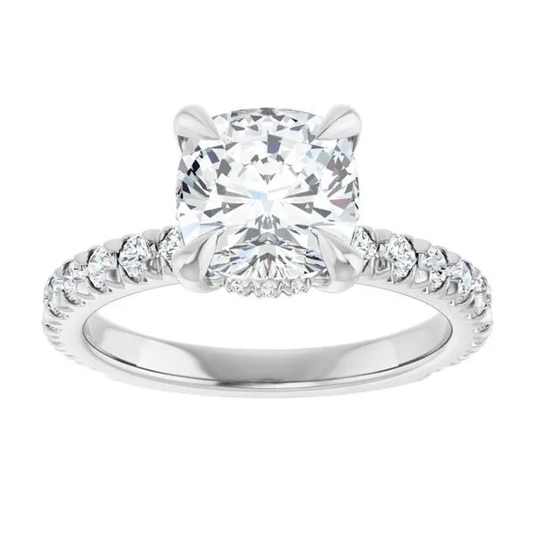 Claw-Prong Hidden Halo-Style Engagement Ring Image 3 Don's Jewelry & Design Washington, IA