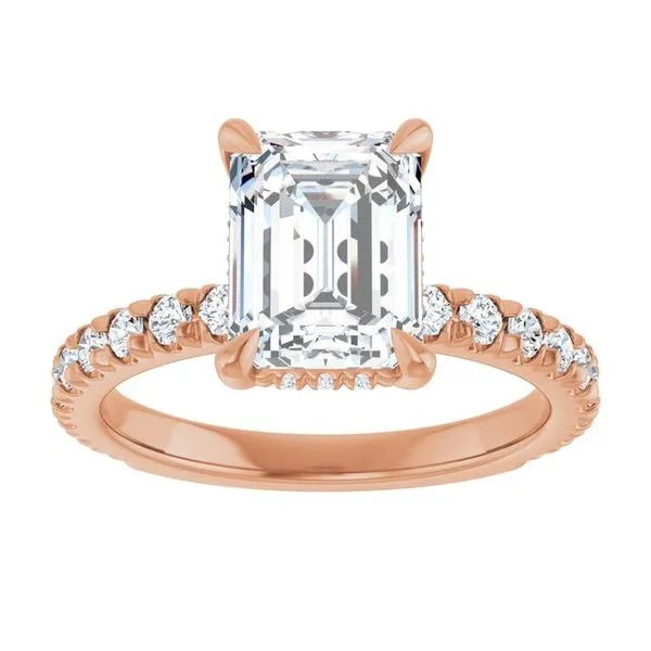 Claw-Prong Hidden Halo-Style Engagement Ring Image 3 Michael Szwed Jewelers Longmeadow, MA