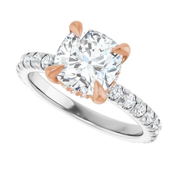 Claw-Prong Hidden Halo-Style Engagement Ring Image 5 Don's Jewelry & Design Washington, IA