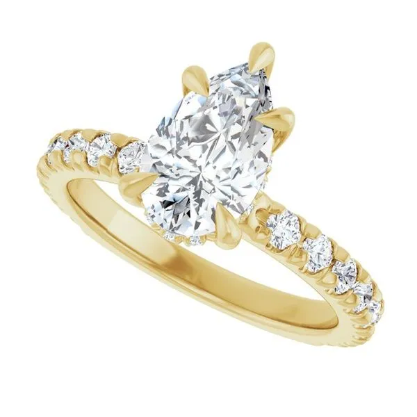 Claw-Prong Hidden Halo-Style Engagement Ring Image 5 Don's Jewelry & Design Washington, IA