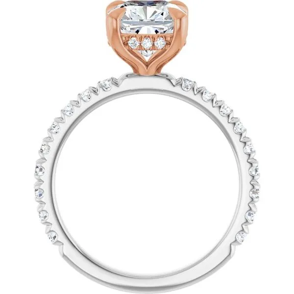 Claw-Prong Hidden Halo-Style Engagement Ring Image 2 Don's Jewelry & Design Washington, IA
