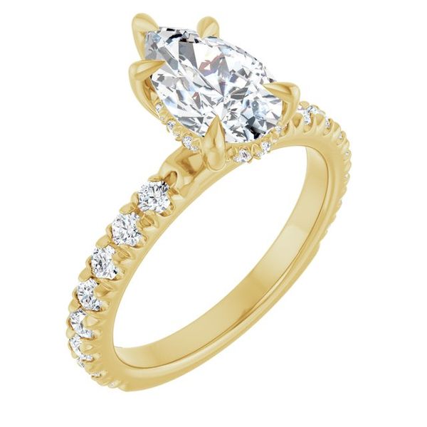 Claw-Prong Hidden Halo-Style Engagement Ring