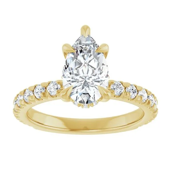 Claw-Prong Hidden Halo-Style Engagement Ring Image 3 J. West Jewelers Round Rock, TX