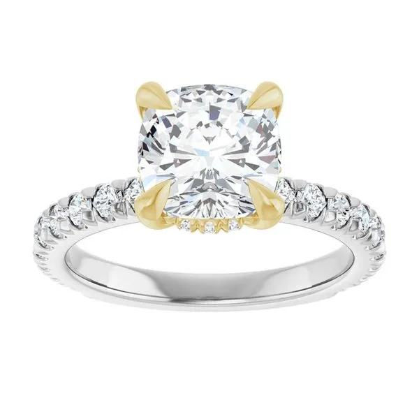 Claw-Prong Hidden Halo-Style Engagement Ring Image 3 Don's Jewelry & Design Washington, IA