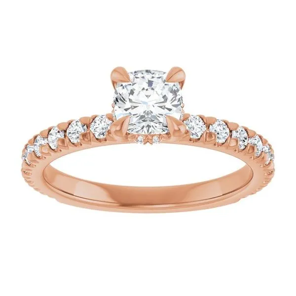 Claw-Prong Hidden Halo-Style Engagement Ring Image 3 J. West Jewelers Round Rock, TX