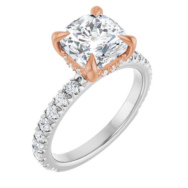 Claw-Prong Hidden Halo-Style Engagement Ring