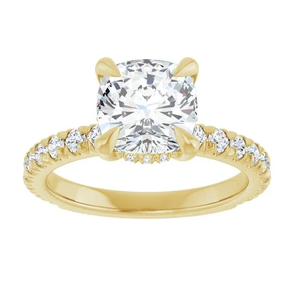 Claw-Prong Hidden Halo-Style Engagement Ring Image 3 Don's Jewelry & Design Washington, IA
