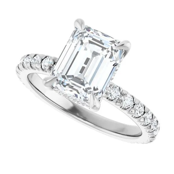 Claw-Prong Hidden Halo-Style Engagement Ring Image 5 Northwood Jewelers Northwood, OH