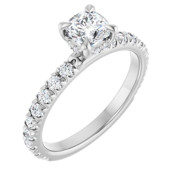 Claw-Prong Hidden Halo-Style Engagement Ring