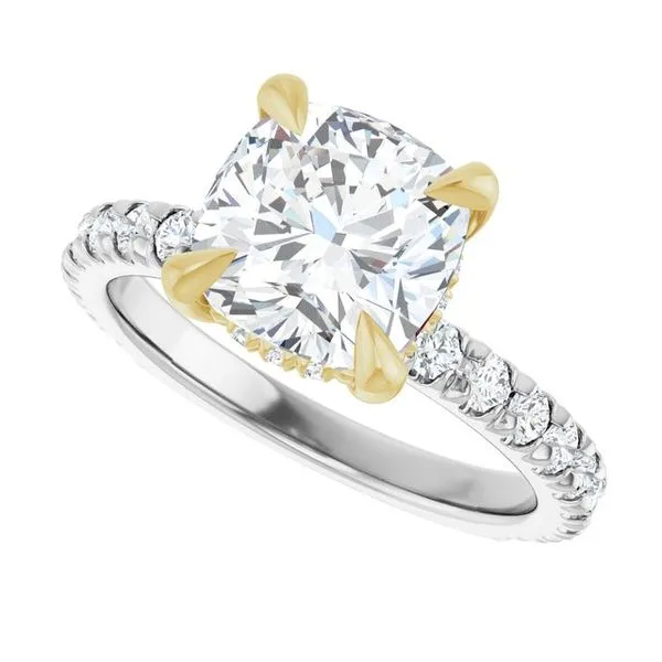 Claw-Prong Hidden Halo-Style Engagement Ring Image 5 Don's Jewelry & Design Washington, IA