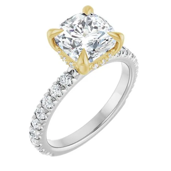Claw-Prong Hidden Halo-Style Engagement Ring Natale Jewelers Sewell, NJ
