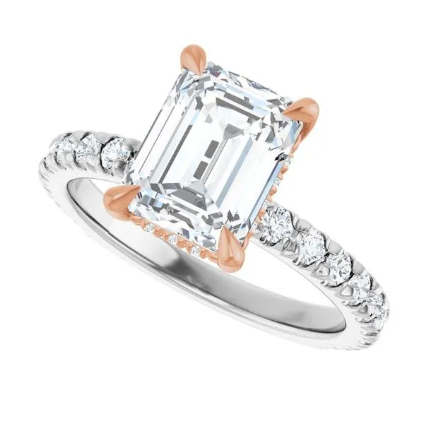 Claw-Prong Hidden Halo-Style Engagement Ring Image 5 Natale Jewelers Sewell, NJ