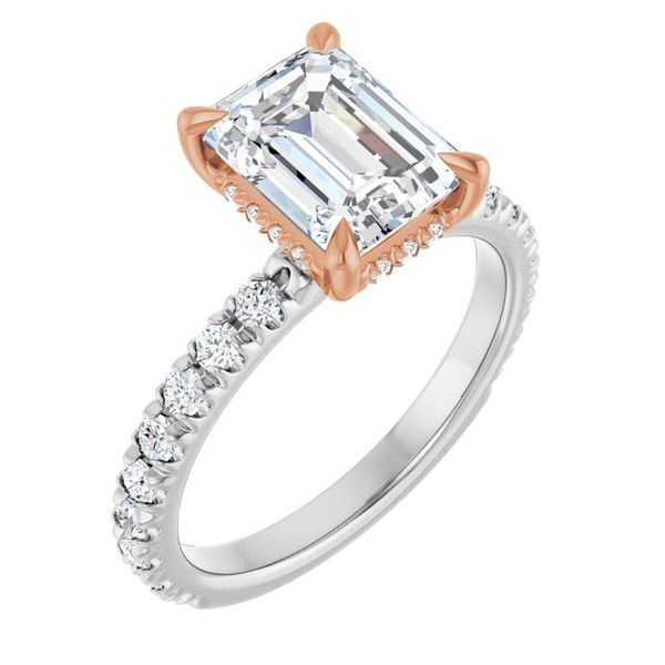 Claw-Prong Hidden Halo-Style Engagement Ring