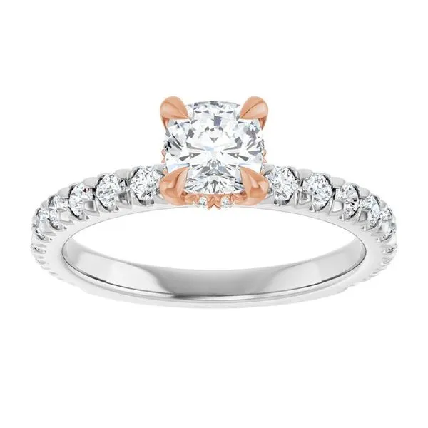 Claw-Prong Hidden Halo-Style Engagement Ring Image 3 Don's Jewelry & Design Washington, IA