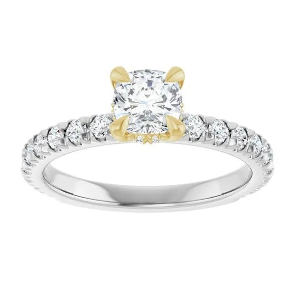 Claw-Prong Hidden Halo-Style Engagement Ring Image 3 Don's Jewelry & Design Washington, IA
