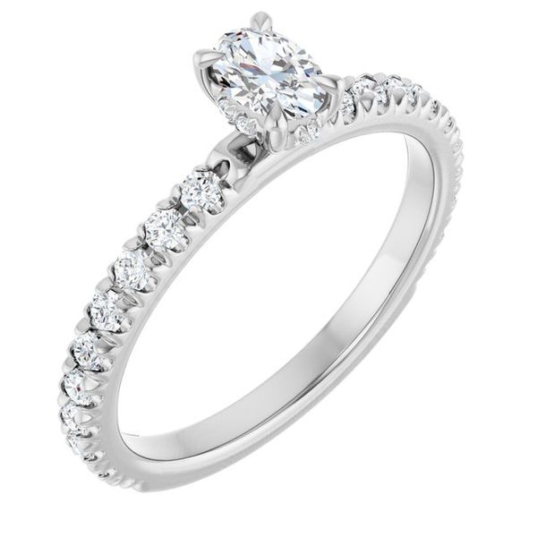 Claw-Prong Hidden Halo-Style Engagement Ring