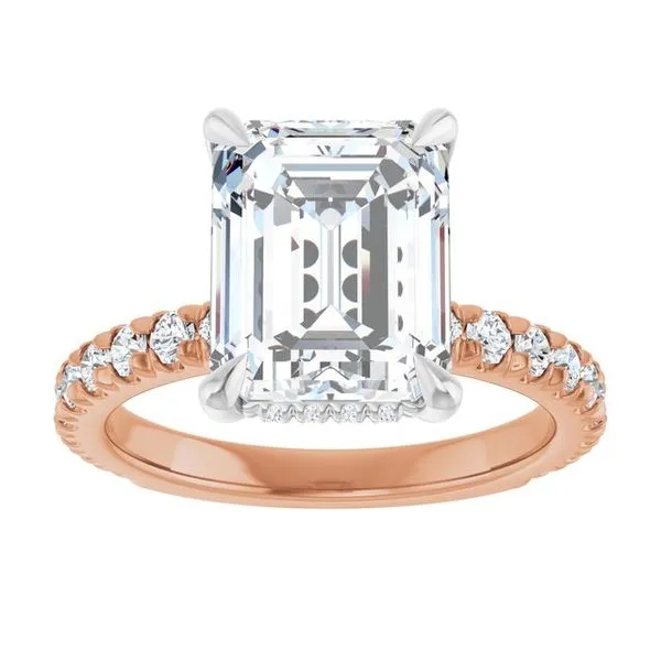 Claw-Prong Hidden Halo-Style Engagement Ring Image 3 Hudson Valley Goldsmith New Paltz, NY