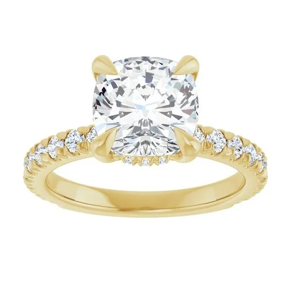 Claw-Prong Hidden Halo-Style Engagement Ring Image 3 JF Jones Jewelers Rochester, NY