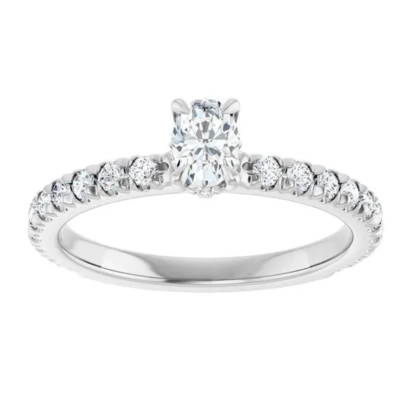 Claw-Prong Hidden Halo-Style Engagement Ring Image 3 Clater Jewelers Louisville, KY