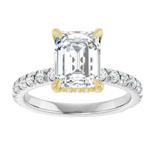 Claw-Prong Hidden Halo-Style Engagement Ring Image 3 Don's Jewelry & Design Washington, IA