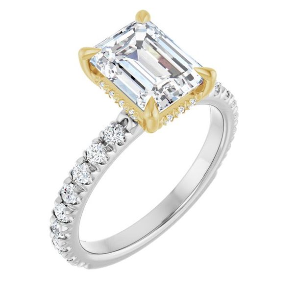 Claw-Prong Hidden Halo-Style Engagement Ring