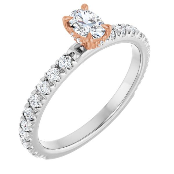 Claw-Prong Hidden Halo-Style Engagement Ring