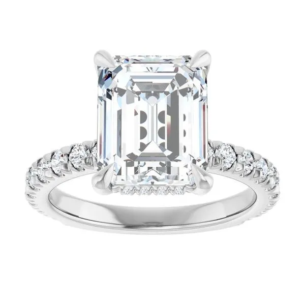Claw-Prong Hidden Halo-Style Engagement Ring Image 3 Northwood Jewelers Northwood, OH