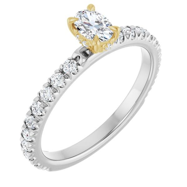 Claw-Prong Hidden Halo-Style Engagement Ring