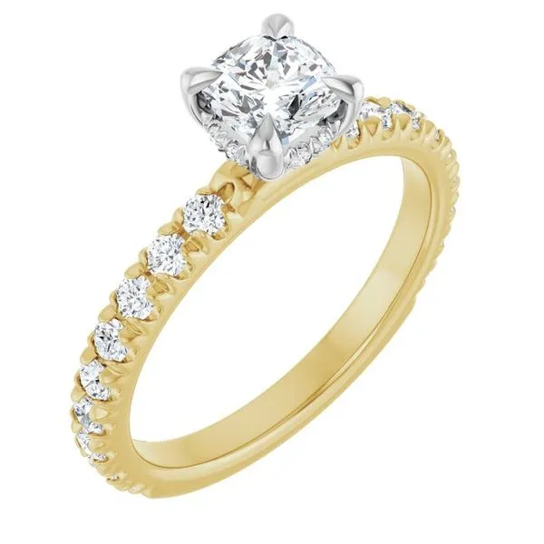 Claw-Prong Hidden Halo-Style Engagement Ring