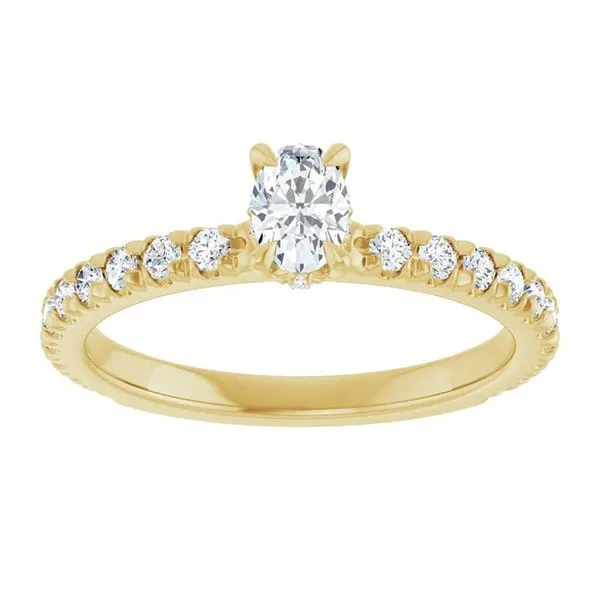 Claw-Prong Hidden Halo-Style Engagement Ring Image 3 Don's Jewelry & Design Washington, IA