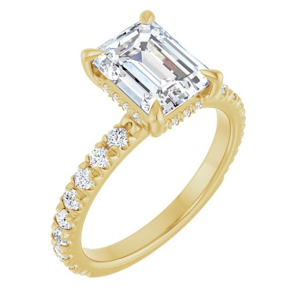 Claw-Prong Hidden Halo-Style Engagement Ring