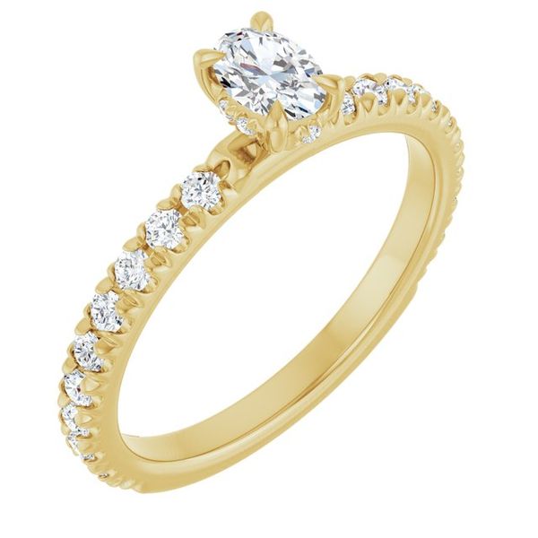 Claw-Prong Hidden Halo-Style Engagement Ring